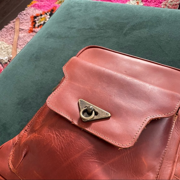 Square Leather Backpack - Picture 8 of 14